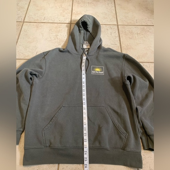 H&M L.O.G.G. "Get the Good" Sun Graphic Hoodie Sweatshirt Gray M - Picture 5 of 6